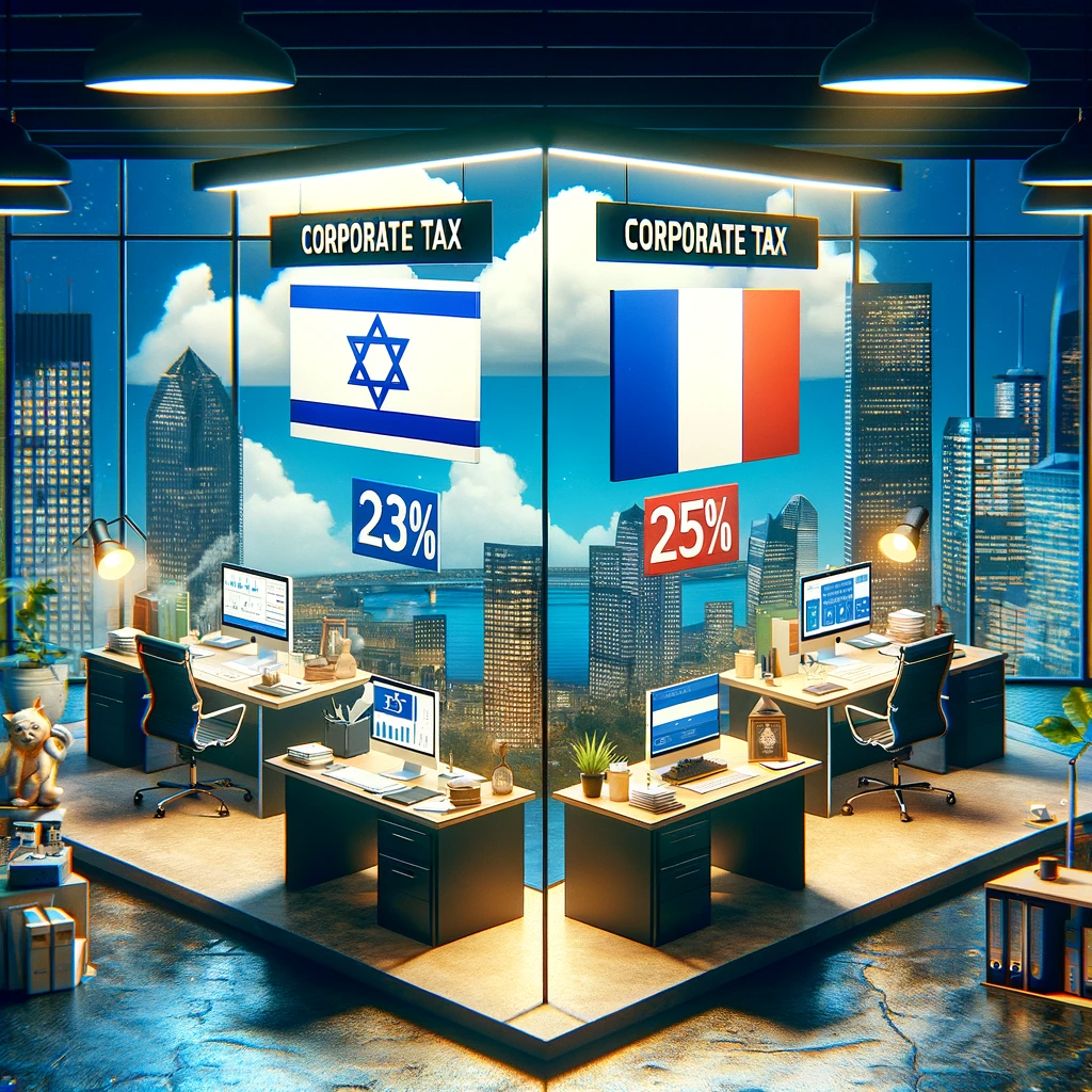 corporate income tax in France and Israel